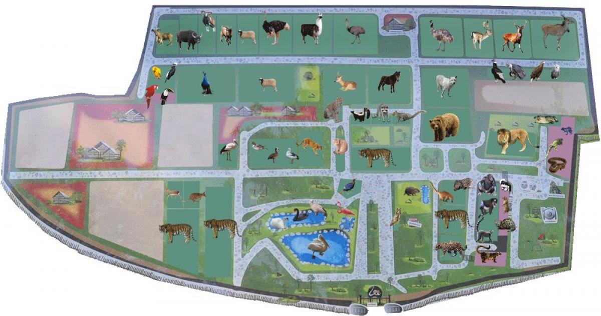 Mapa do Parque Zoológico de Bucareste