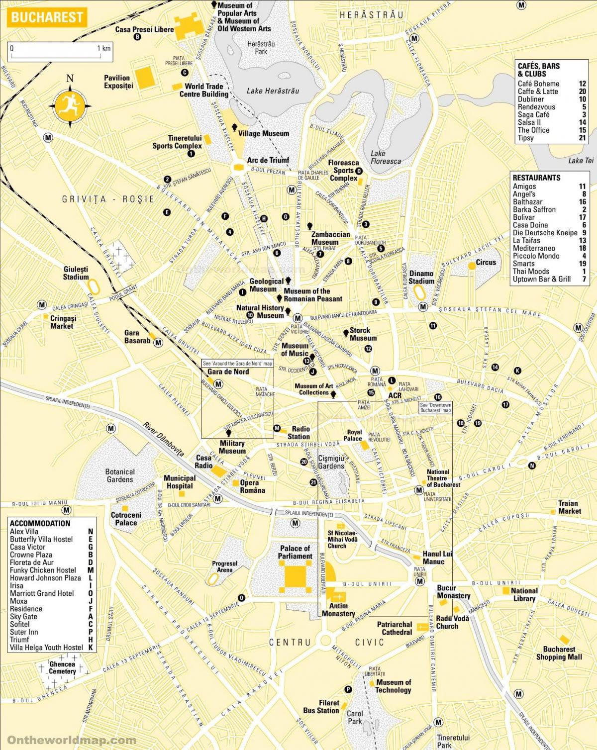 Mapa da cidade de Bucareste