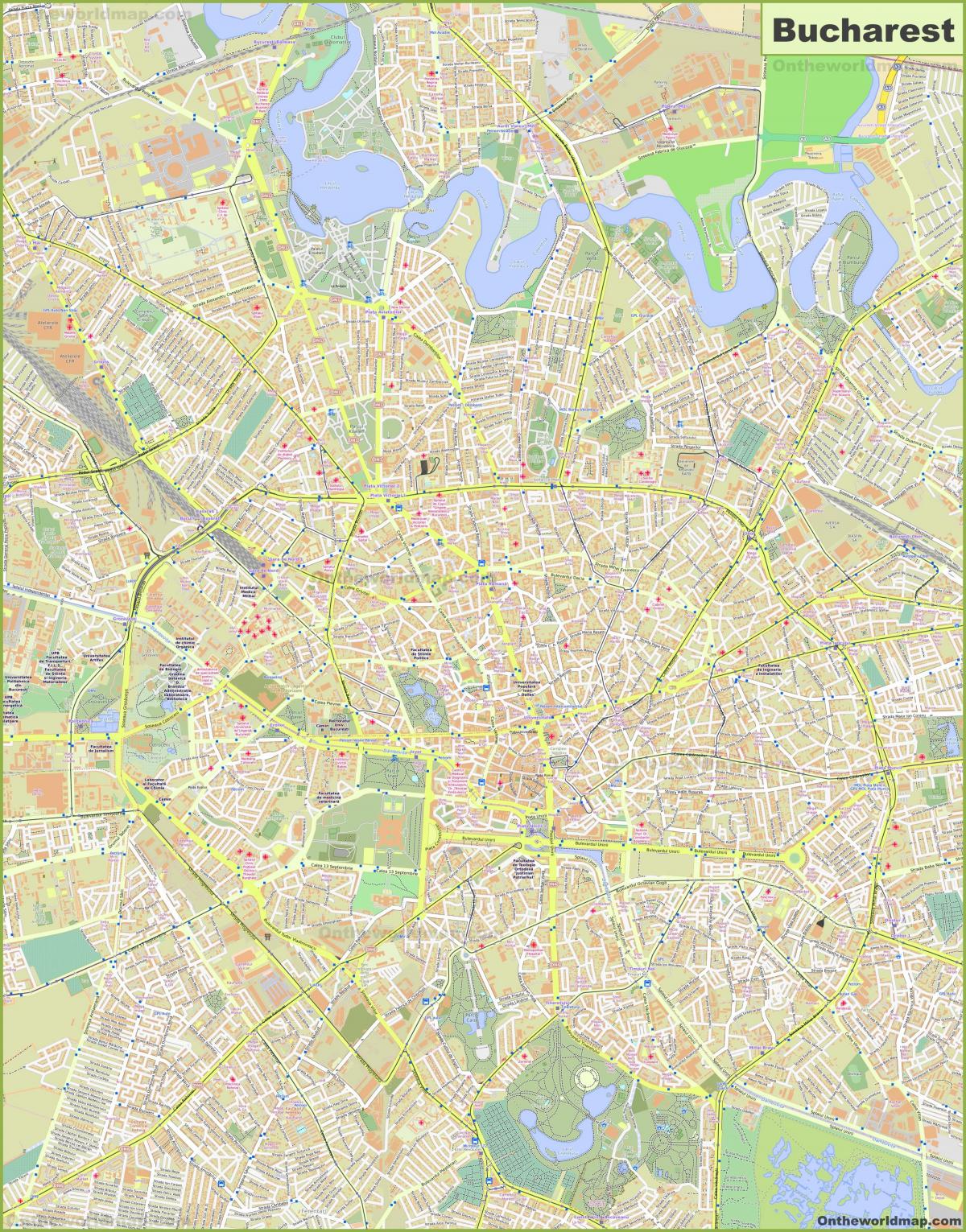 Mapa das ruas de Bucareste